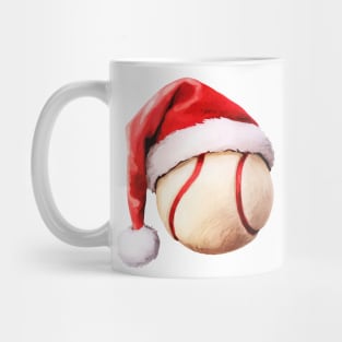 Christmas Tennis Ball in Santa Hat Mug